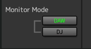 モニターモードの切り替えが可能なミキサーアプリ「dspMixFx UR-C」の設定画面