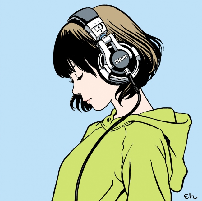 ©️江口寿史／Shiggy Jr.『LISTEN TO THE MUSIC』ジャケットイラスト