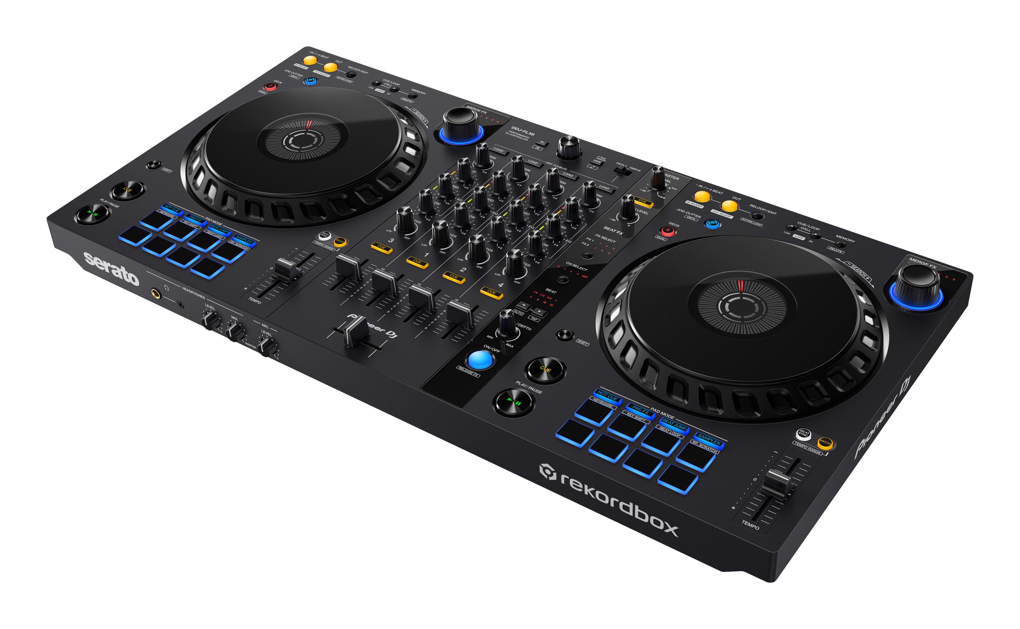 rekordbox・Serato DJ Pro対応4ch DJコントローラー　
多様なジャンルの楽曲でダイナミックにミックスできる
新機能を搭載した「DDJ-FLX6」を発売