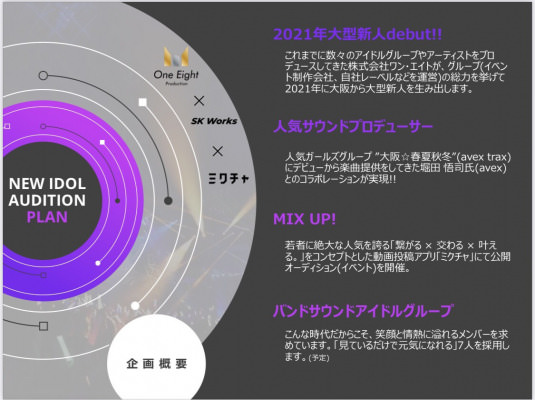 大阪発バンドサウンドアイドルグループ スターティングメンバーオーディションの開催について