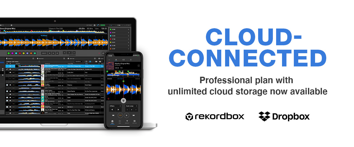 DJアプリケーション「rekordbox」に
「Professionalプラン」が登場　
～容量無制限クラウドストレージで、
すべての音楽ライブラリを管理するスマートなワークフローを実現～