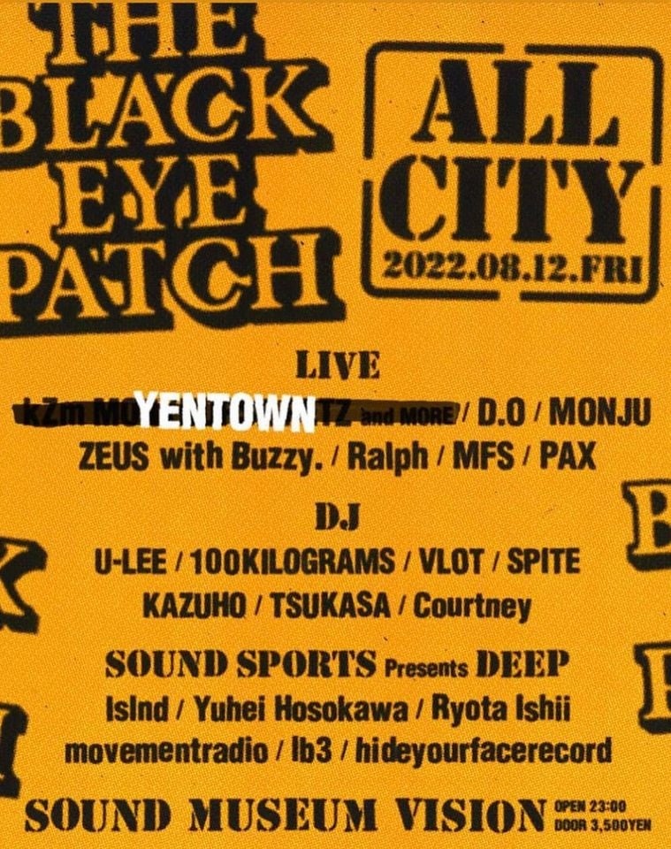 〈BlackEyePatch〉主催のイベントが渋谷VISIONにて開催！