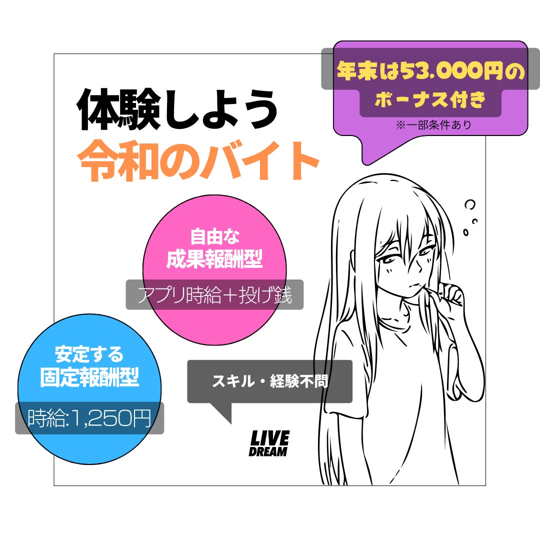 『固定報酬型』or『成果報酬型』選べる2つのコース。ライブ配信事務所ライブドリームが初心者限定キャンペーンを開始。