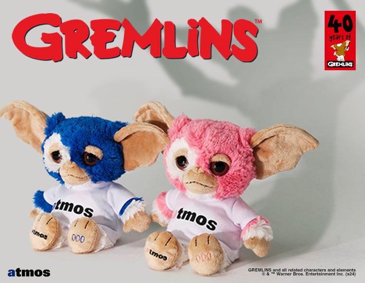 名作映画「GREMLINS」に登場する愛らしいキャラクター”ギズモ”のぬいぐるみがatmos・atmos pinkのデザインで完成