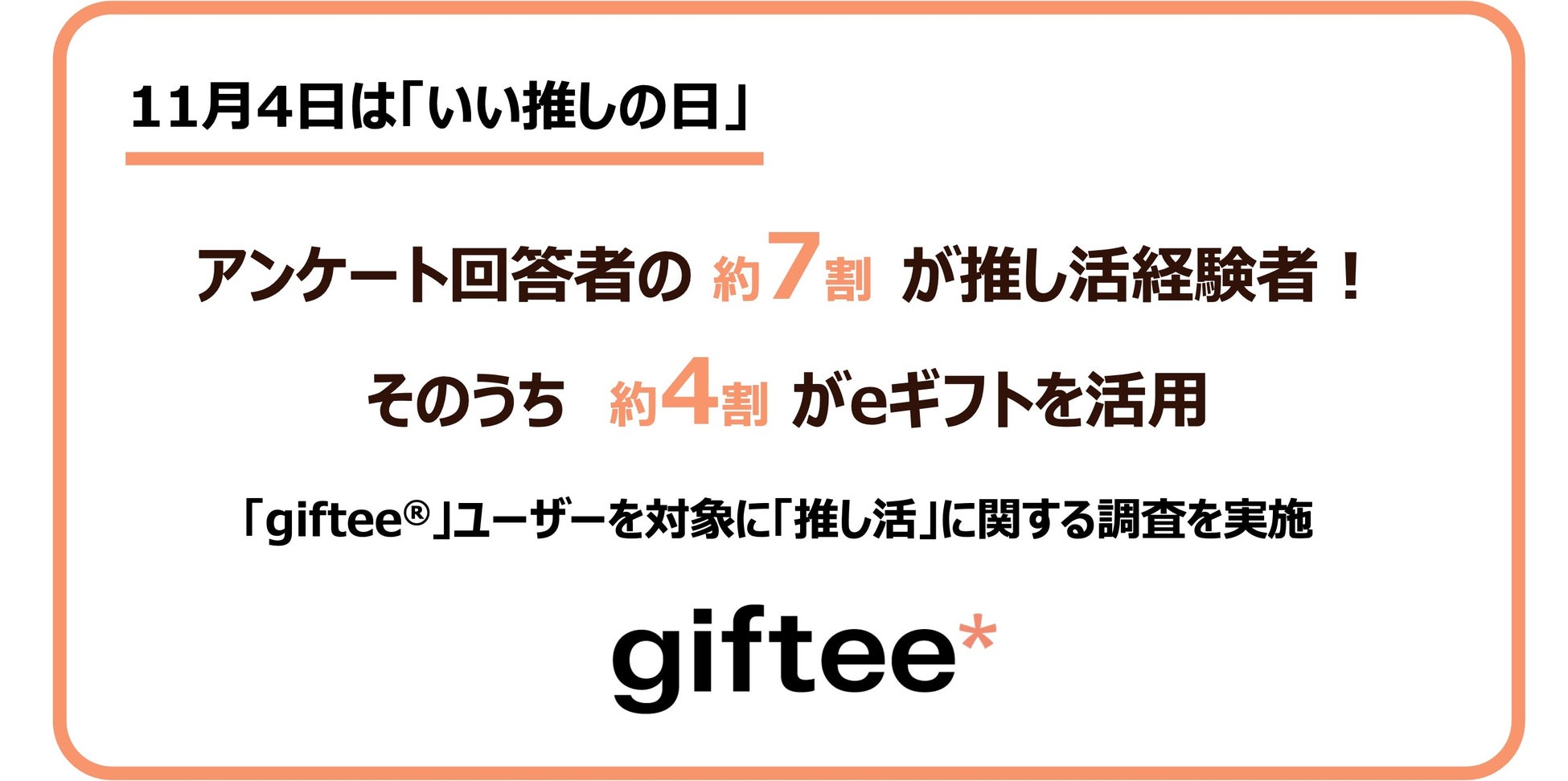 2024年下半期も「giftee®」で推しや推し活仲間にeギフトを贈ろう！アンケートに回答した「giftee®」ユーザーのうち約7割が推し活経験者　約4割が推し活の手段としてeギフトを活用