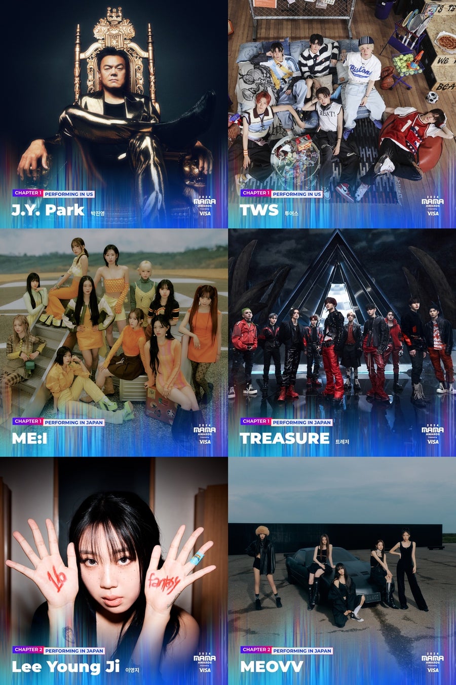 「2024 MAMA AWARDS」アメリカ(現地時間)11月21日にJ.Y.Park-TWS　日本(現地時間)11月22日にME:I-TREASURE→23日にイ・ヨンジ-MEOVVが登場