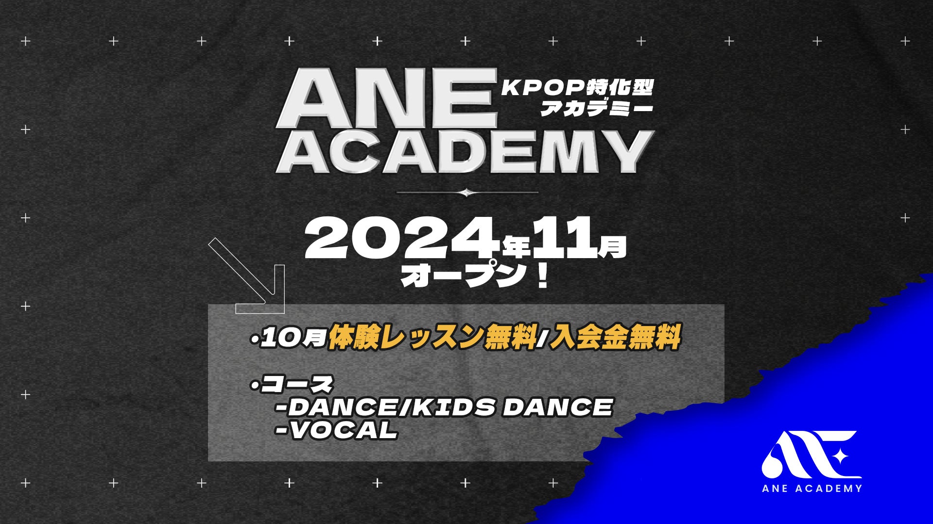 K-POPダンス・ボーカルが学べる「ANE ACADEMY」が東京都・早稲田に2024年11月GRAND OPEN！