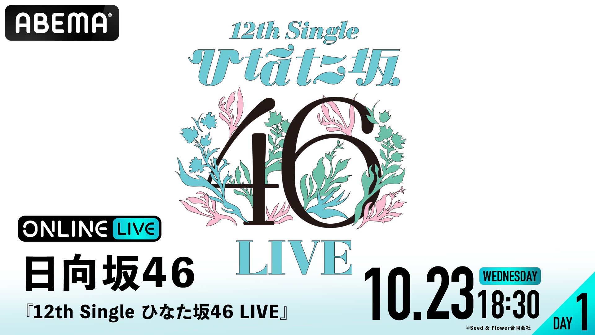 日向坂46のアンダーグループ“ひなた坂46”による『12th Single ひなた坂46 LIVE』を「ABEMA PPV」にて2024年10月23日（水）・24日（木）18時30分より生配信決定