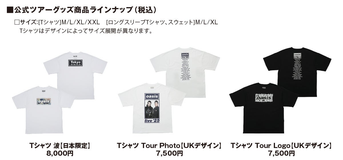Oasis Live ’25 Tokyo Fan Store サテライト 広島販売方法・取り扱い商品に関して