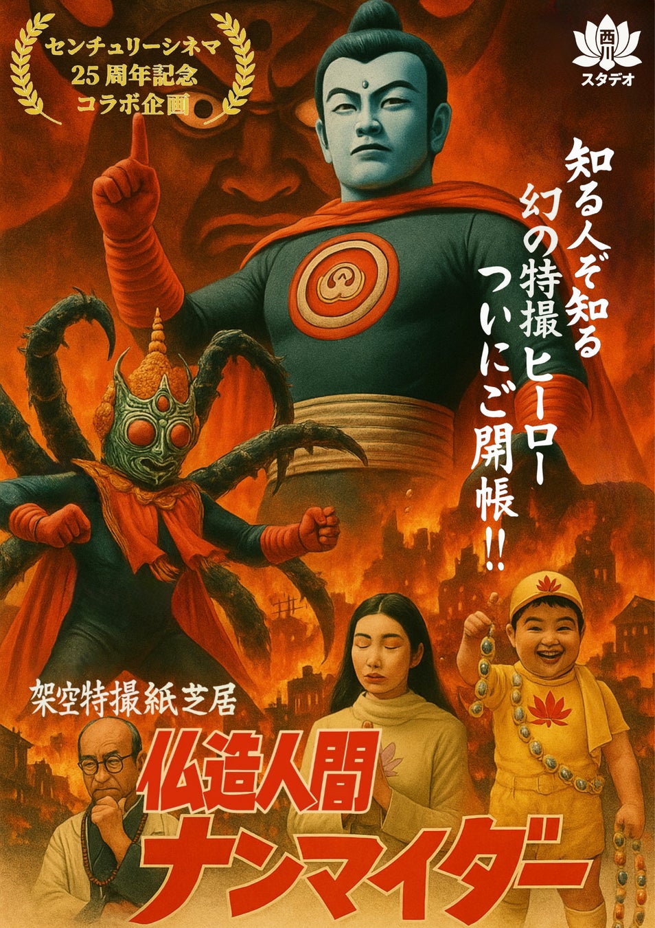 センチュリーシネマ25周年記念イベント開催！幻の特撮ヒーロー「仏造人間ナンマイダー」がスクリーンでご開帳