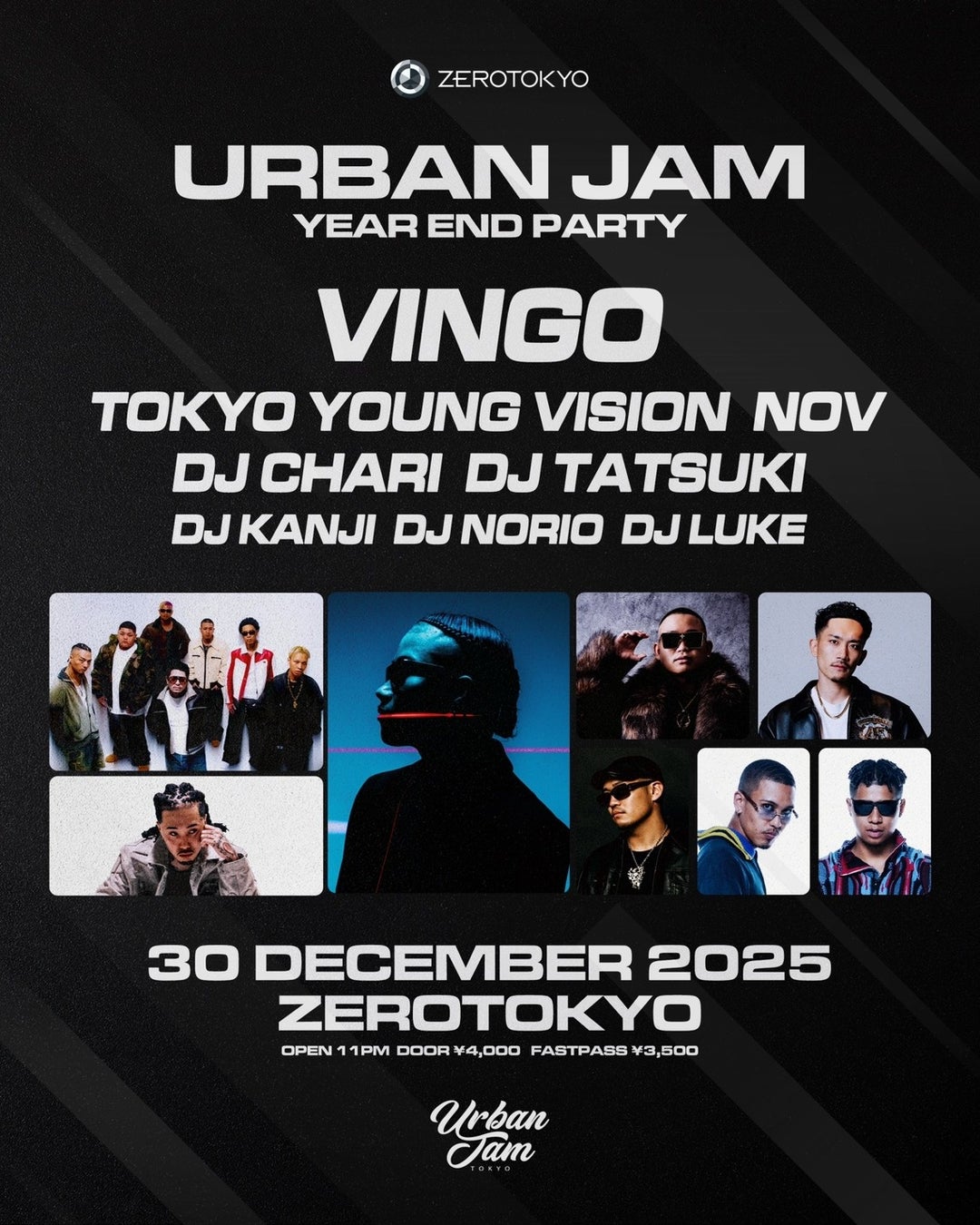 HIPHOPイベント”Urban Jam”が12/30にZEROTOKYOで開催！Vingo、Tokyo Young Vision、NOVの出演が決定！