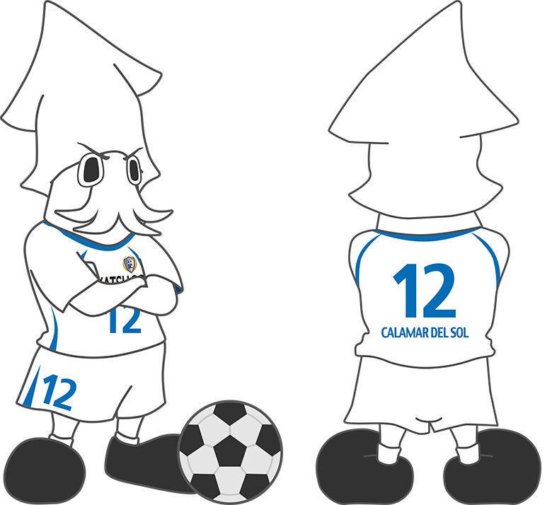 WOWOWサッカーオリジナルキャラクターのカラマールが南葛SC公認の応援マスコットに就任！