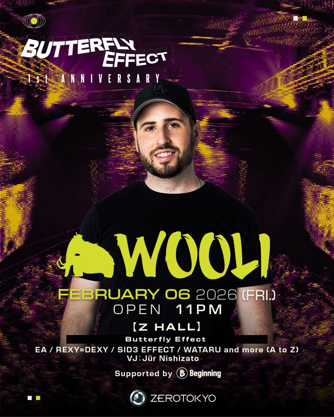 ベースミュージックパーティー『Butterfly Effect』がスタートから1年の記念パーティーを開催！新たなキングと目されるWOOLIの初来日が決定!!