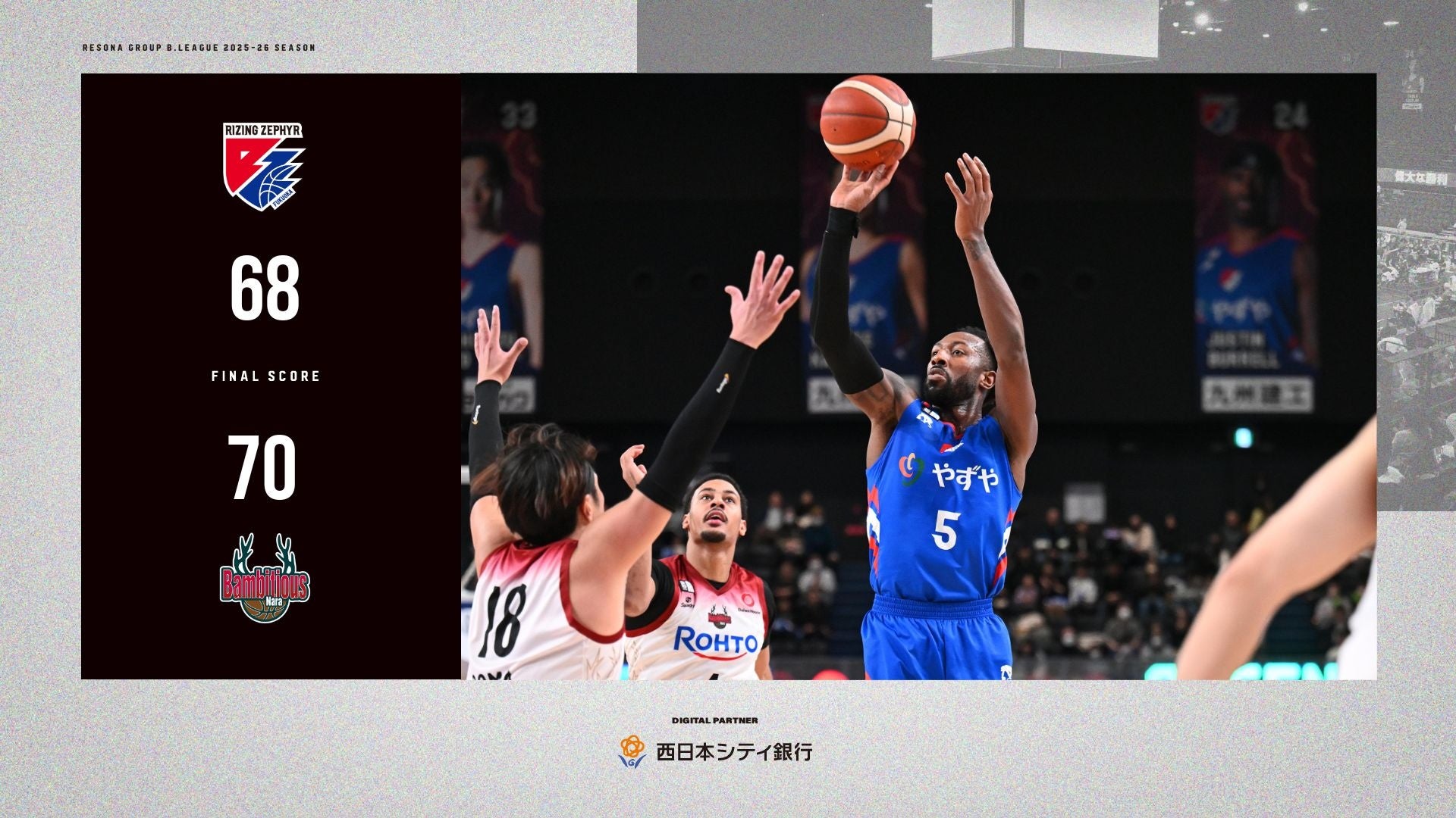 B2福岡｜終盤までもつれる激戦、あと一歩届かず痛恨の敗戦