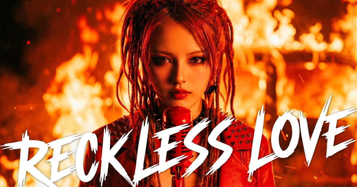 AIアーティストReDia、ファンの声を受け代表曲「RECKLESS LOVE」のMVを公開。炎の中で熱唱し、崖をバイクで飛び越える。AI映像ならではの表現に挑んだ渾身の映像作品