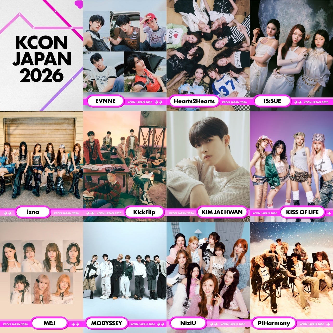 ＜KCON JAPAN 2026＞グローバルで活躍するアーティスト含むラインナップ第2弾、計11組を追加発表！