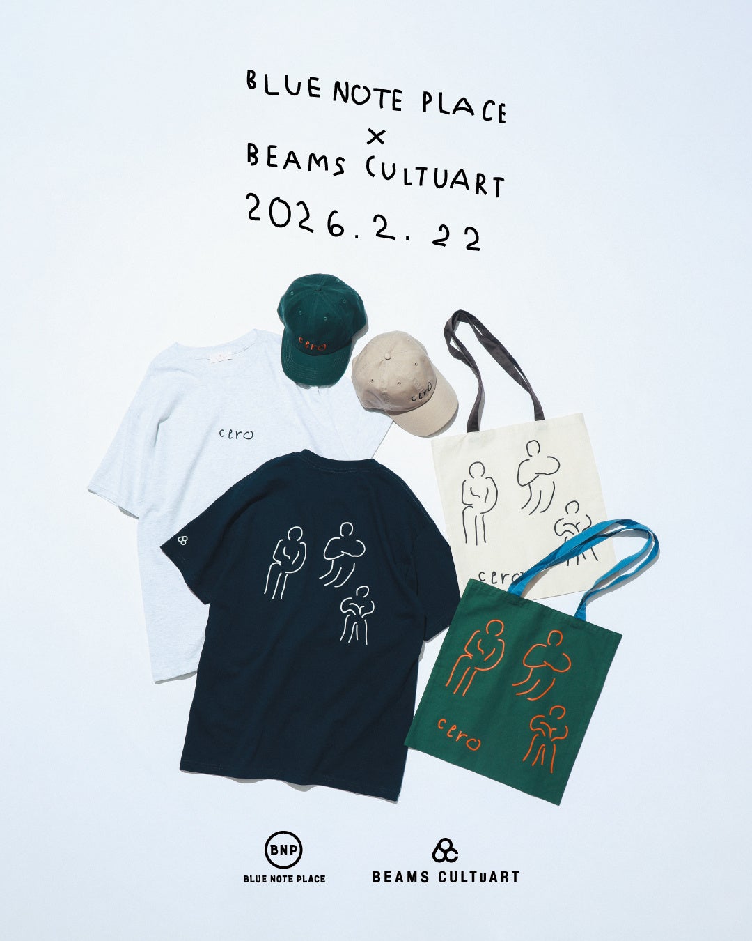 〈BEAMS CULTUART〉が「BLUE NOTE PLACE」とのコラボレーション企画を記念した『cero』のグッズをプロデュース。アーティスト・平山昌尚の描き下ろしアートワークを投影。