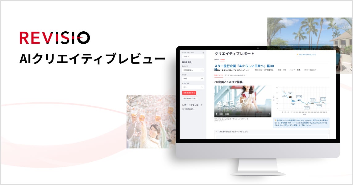 REVISIO、テレビCMの注視を生成AIで分析・評価する「AIクリエイティブレビュー」の提供を開始
