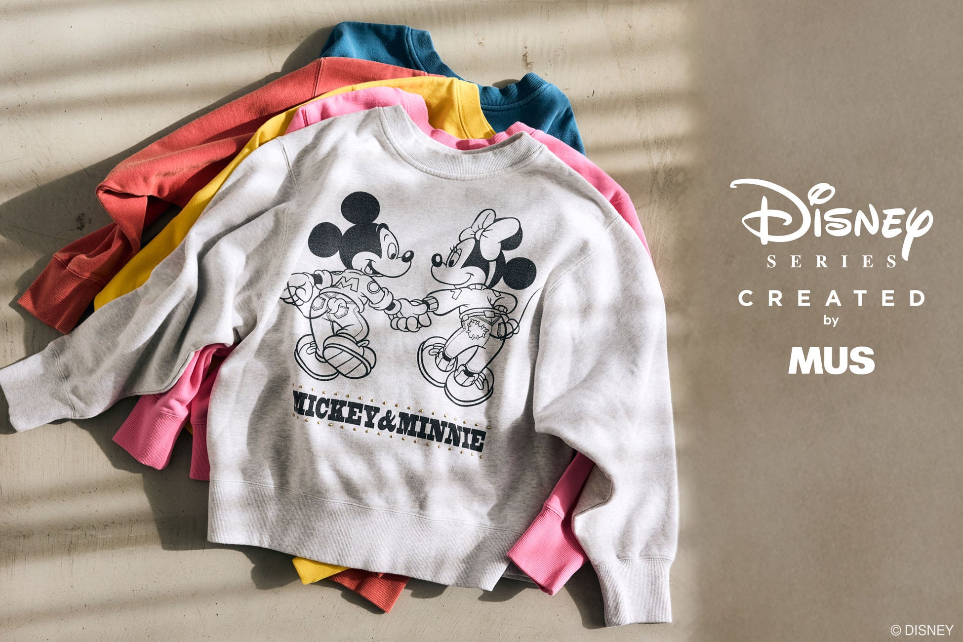『MUS（エムユーエス）』の「Disney SERIES CREATED by MUS」より描き起こしアートのMM MATCHING OUTFITS COLLECTIONを3月4日(水)より発売開始