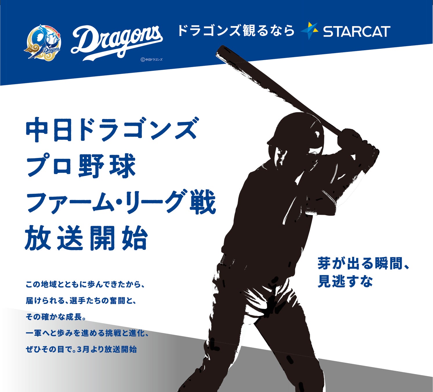 中日ドラゴンズ　プロ野球ファーム・リーグ公式戦、スターキャットが年間26試合を生中継！