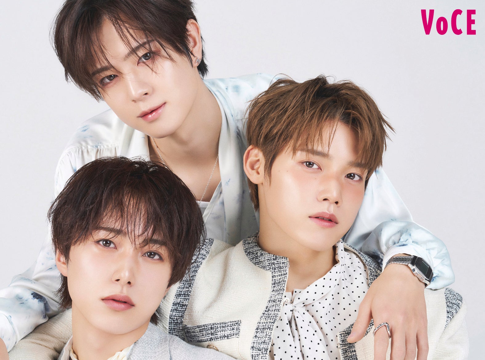 INIの“美の精鋭” 尾崎匠海・木村柾哉・佐野雄大が『VOCE』5月号に初降臨！近づくほどに美が際立つ、接近撮カットが必見！