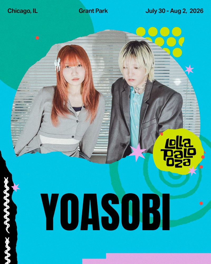 YOASOBI、アメリカ・シカゴで7月30日〜8月2日に開催される世界的音楽フェス「Lollapalooza 2026」への自身2度目の出演が決定！