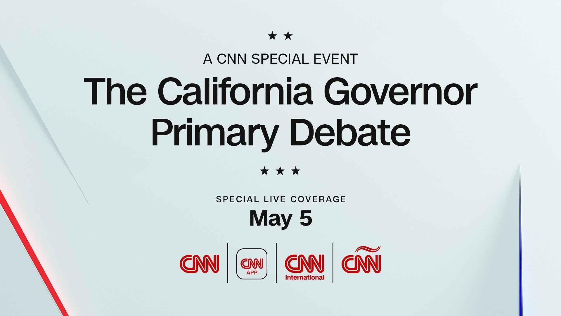 【CNN主催】『カリフォルニア州知事選予備選 候補者討論会』を生中継