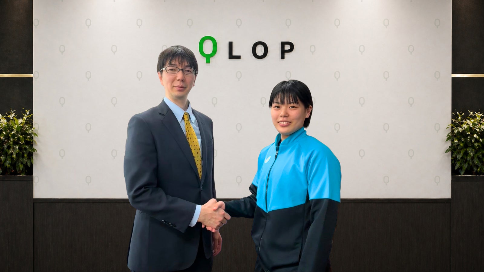 メジャーリーグテーブルテニス優勝メンバーの面田采巳選手とQLOPがスポンサー契約を締結