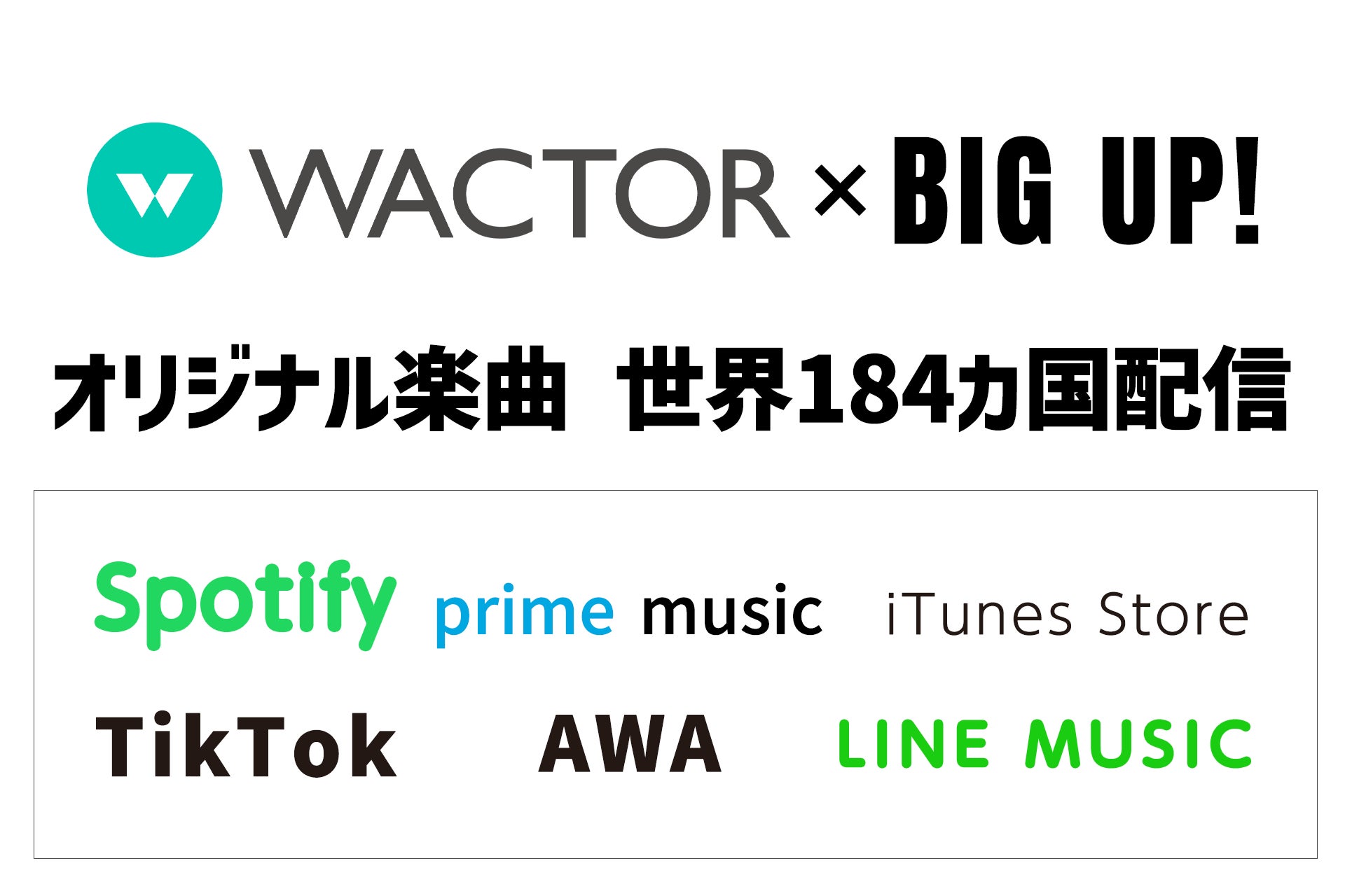 エイベックス・エンタテイメント運営BIG UP!を通じてSpotifyなど音楽配信ストアへVTuber事務所WACTORの楽曲を世界184カ国へ配信を開始【VTuberマーケティングWACTOR】