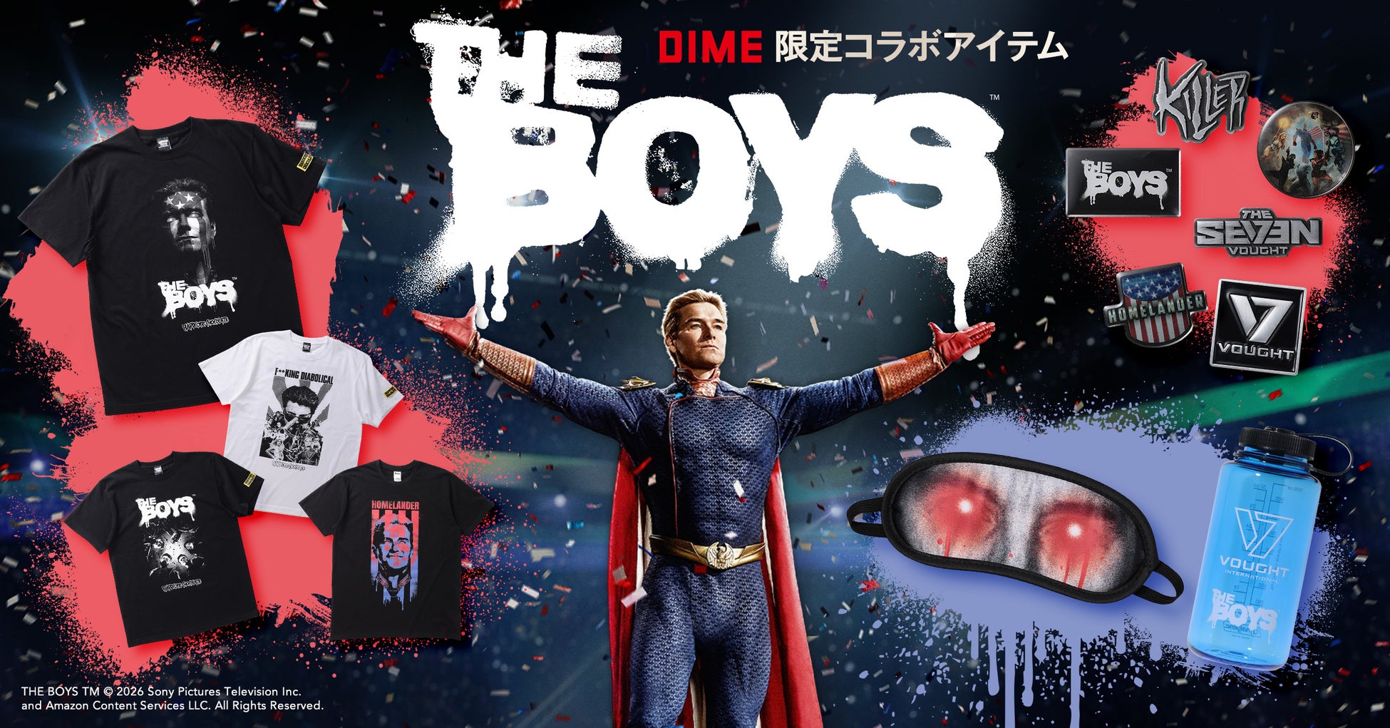 大ヒット海外ドラマシリーズ『ザ・ボーイズ』と『DIME』の異色コラボが実現！　熱狂的ファンの編集長がプロデュースした全８アイテム、５月８日より販売スタート！！