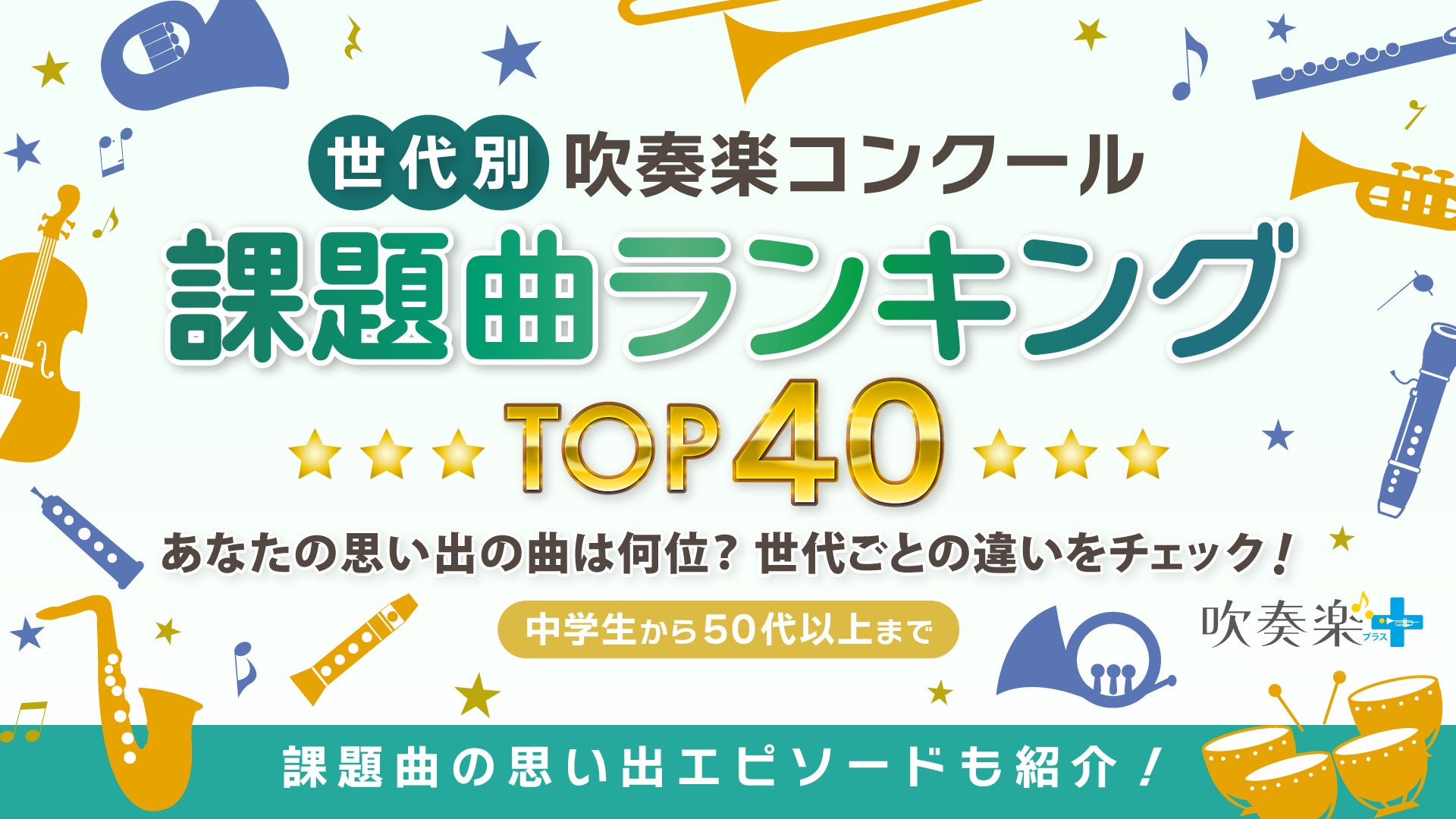吹奏楽コンクール「思い出に残る課題曲」世代別ランキングを公開