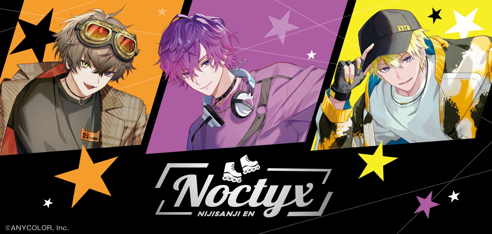 「NIJISANJI EN」に所属する「Noctyx（ノクティクス）」の「ローラースケート×Y2Kファッション」オリジナルグッズが全世界で発売決定！6月1日より予約販売開始
