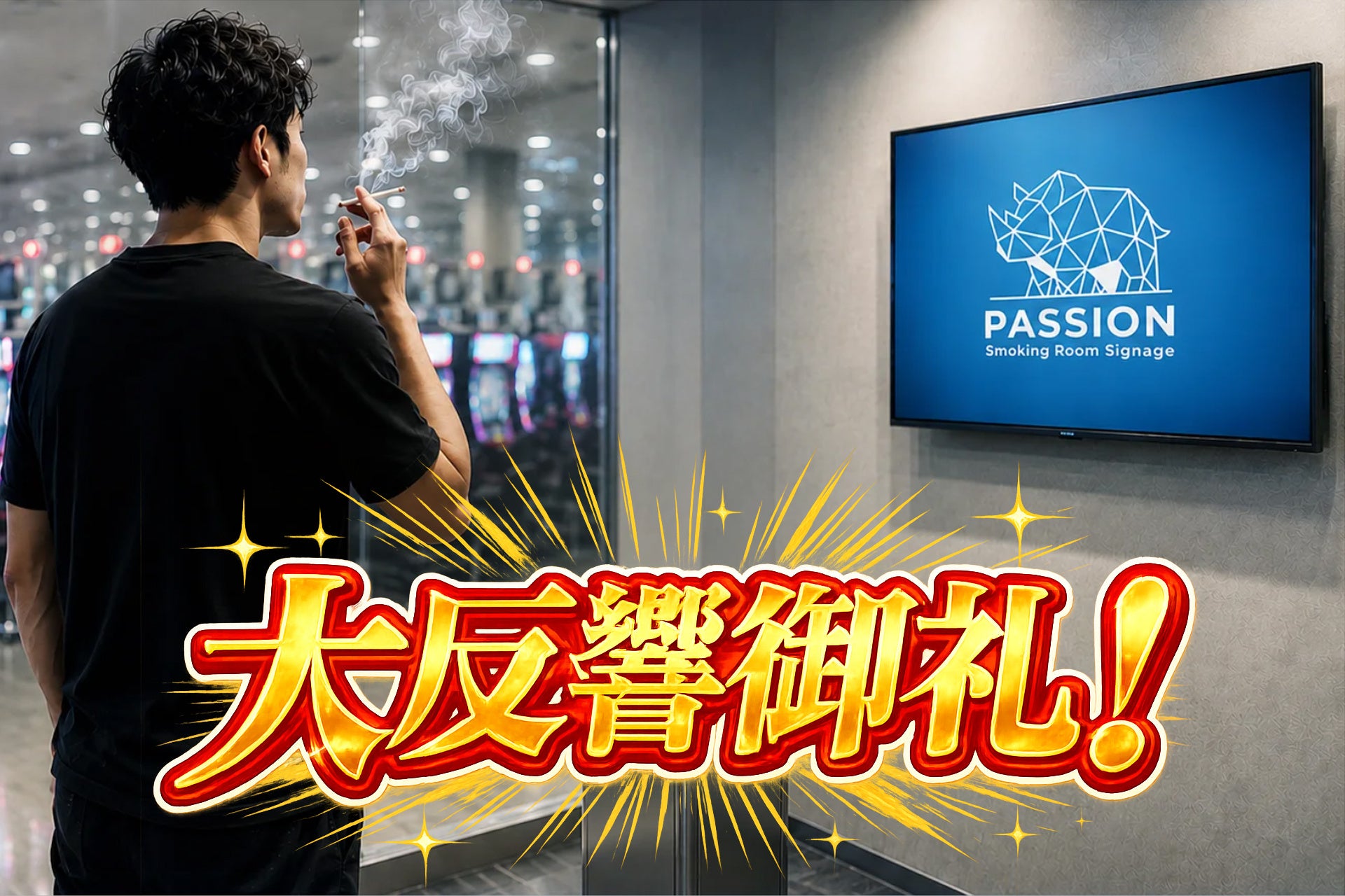 【反響御礼】パチンコ×喫煙所×サイネージ広告のPASSION(パッション)からお得なご案内