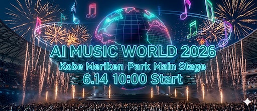 日本初のAI体験型ライブイベント「AI MUSIC WORLD 2026」6月14日(日) KOBEメリケンパークメインステージにて10:00～18:00開催
