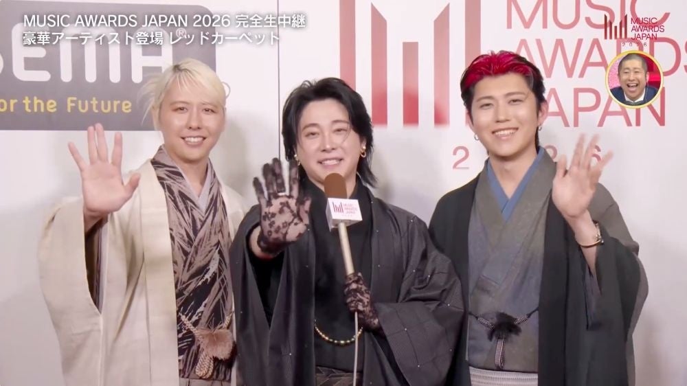 『MUSIC AWARDS JAPAN 2026』全編無料生中継の「ABEMA」のレッドカーペットブースにMrs. GREEN APPLE、HANA、MISAMO、M!LKらが登場