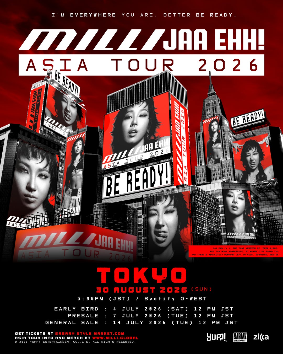 タイ No.１女性ラッパー、MILLIの初のアジアツアーが東京で緊急決定！！