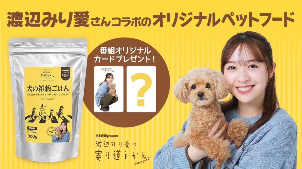 日本直販、“タレントの好き”を商品化する第1弾。元乃木坂46・渡辺みり愛さんとのコラボ商品「犬の雑穀ごはん」を発売