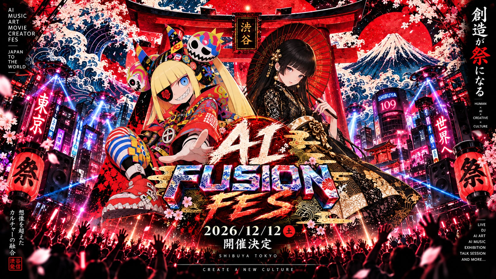 AI FUSION FES 第2弾 – AIイラスト・AI動画・AI音楽が融合する祭典 2026年12月12日（土）に渋谷で開催決定 テーマはネオジャポニズム