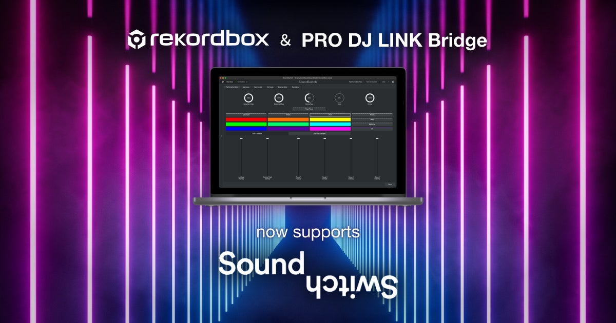 rekordbox for Mac/WindowsおよびPRO DJ LINK BridgeがSoundSwitchに対応 音と光が一体となった没入感の高い空間演出を実現